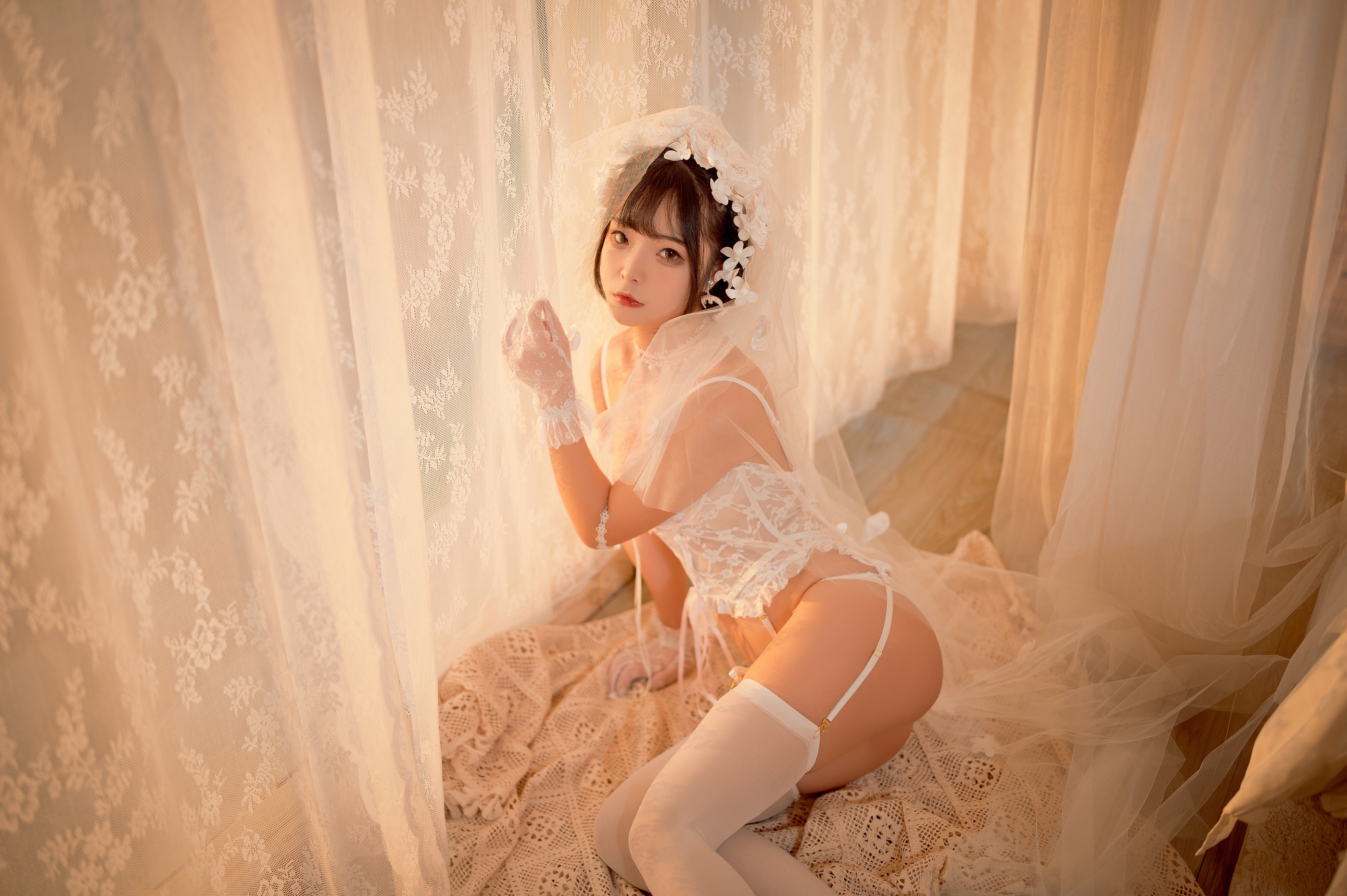 图片[1]-yuuhui玉汇 – NO.004 纯白花嫁 [60P]-XikXak